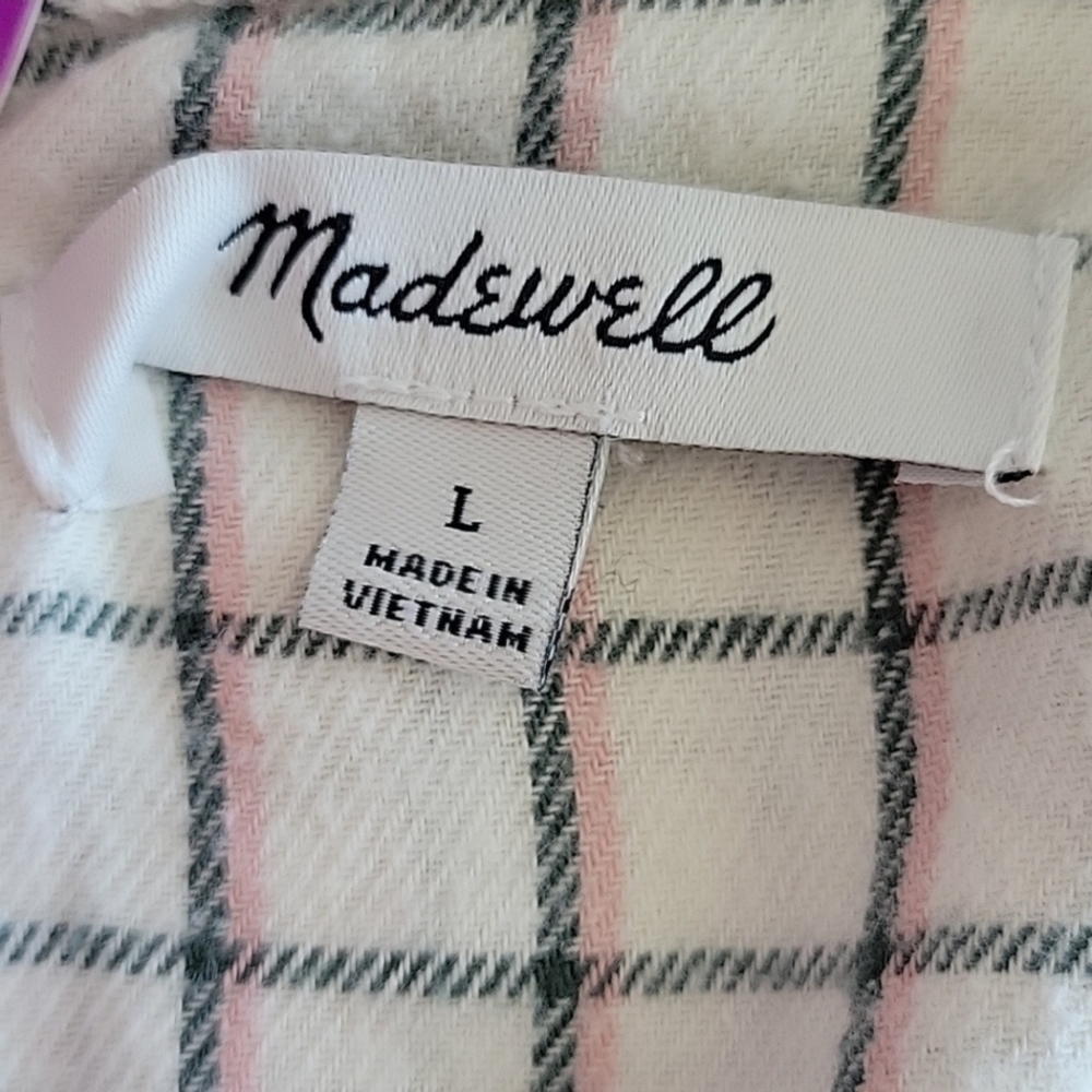 Madewell Classic Ex-Boyfriend Flannel Shirt L - Picture 4 of 11